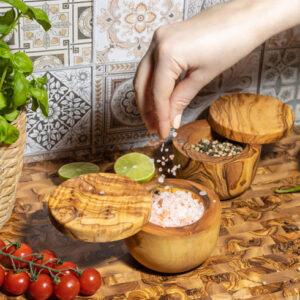 olive wood spice jars