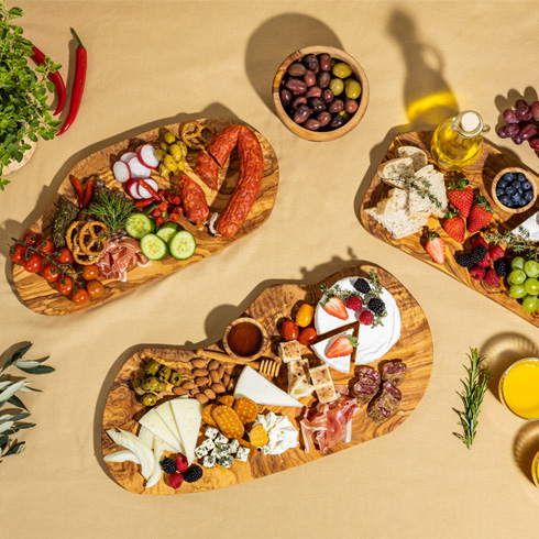 Tunisian olive wood charcuterie board