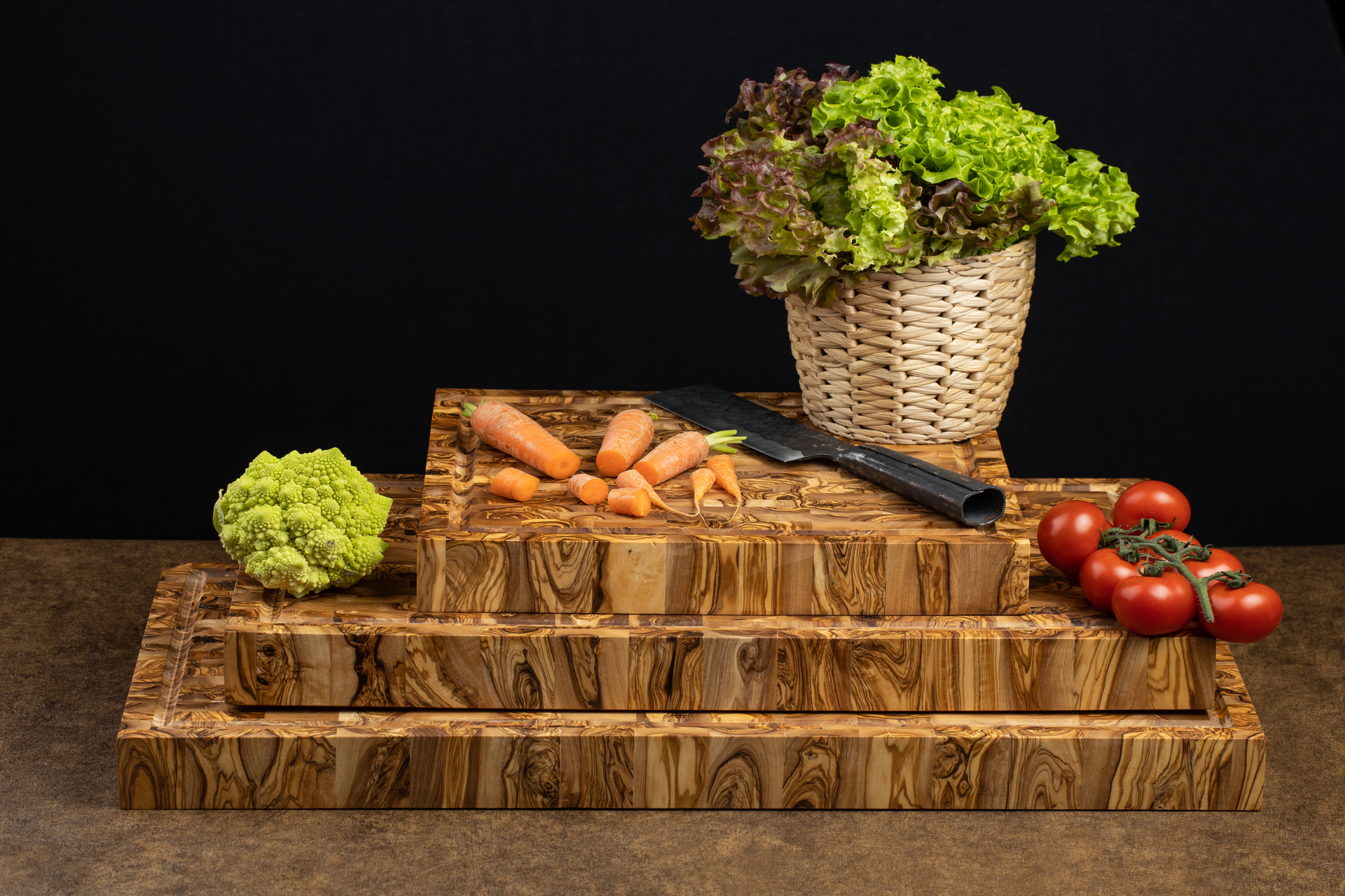 Olive wood chopping blocks