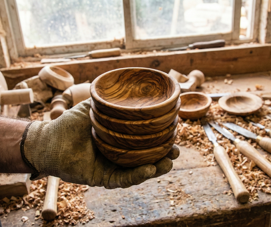 Olive wood craftsmanship olive wood bowls