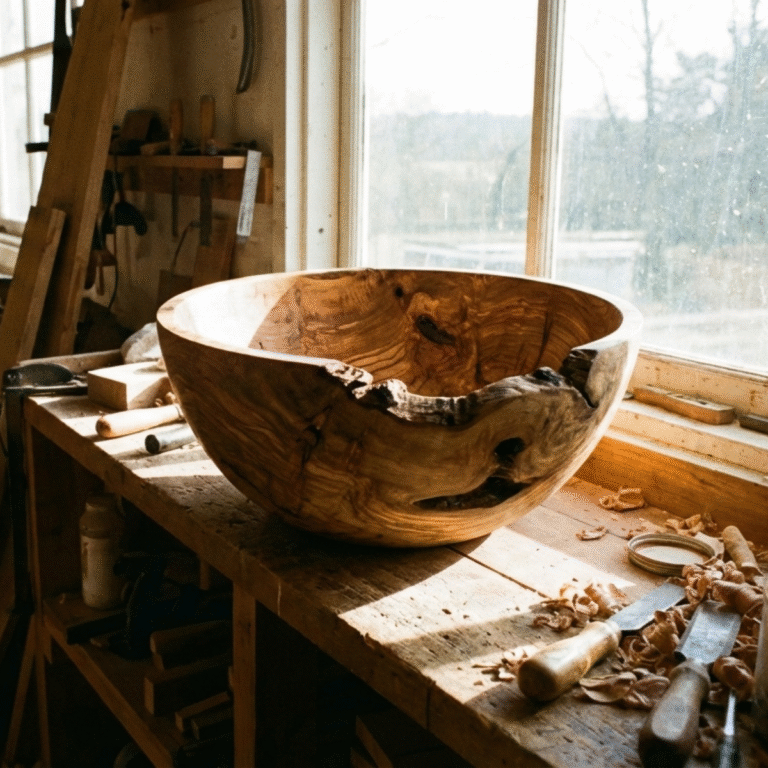 Rustic olive wood bowl