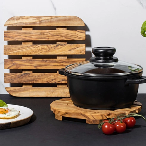 tunisian Olive wood trivets square and round